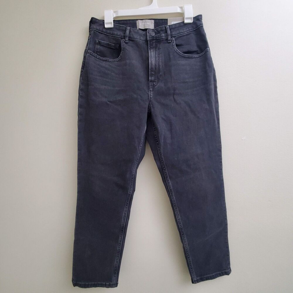 Everlane Womens The Curvy Cheeky Straight Jean washed black Size 30 Ankle NWT